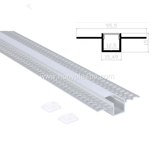 Aluminum pc diffuser recessed linear led profile